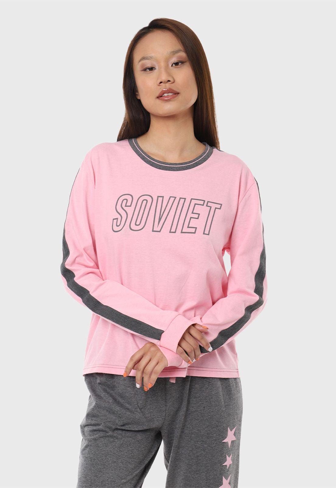 Pijama Mujer Manga Larga Soviet SPM2W07RD-2