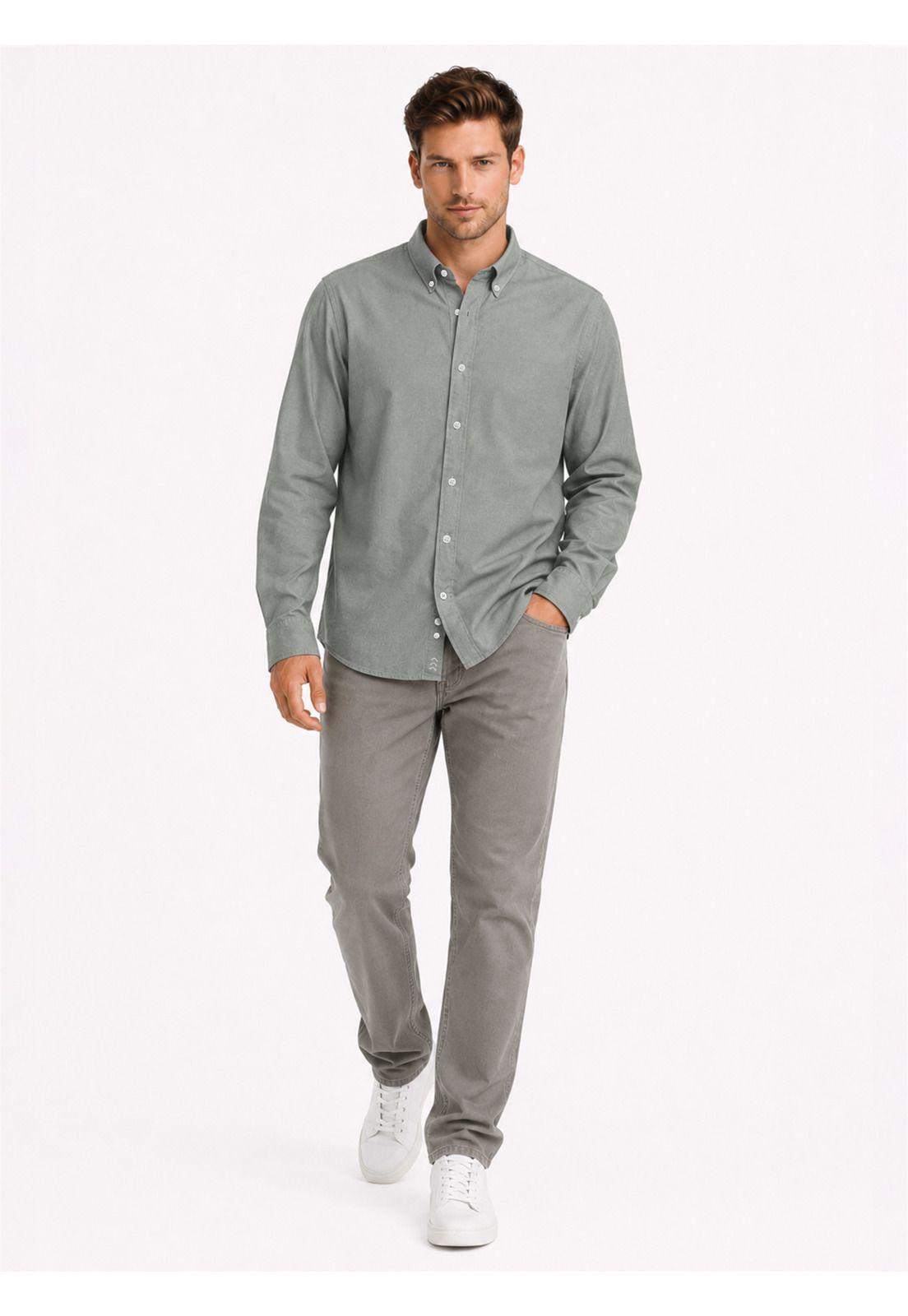 Camisa Lino Algodón Regular Fit Verde Arrow CM34051VE-3