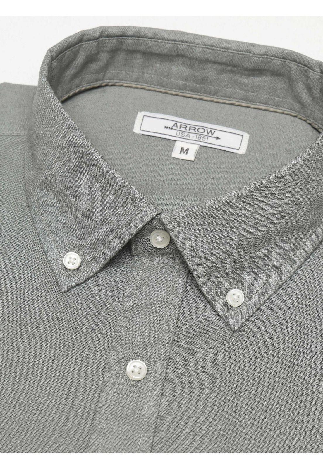 Camisa Lino Algodón Regular Fit Verde Arrow CM34051VE-4