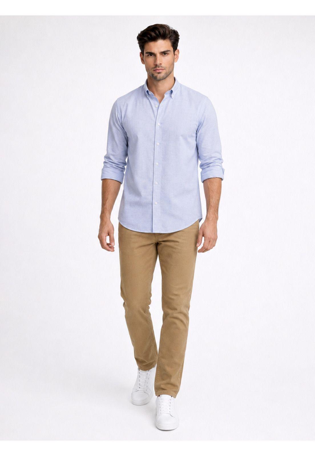 Camisa Fantasía Regular Fit Azul Piero Butti PBDVF19AZ-3