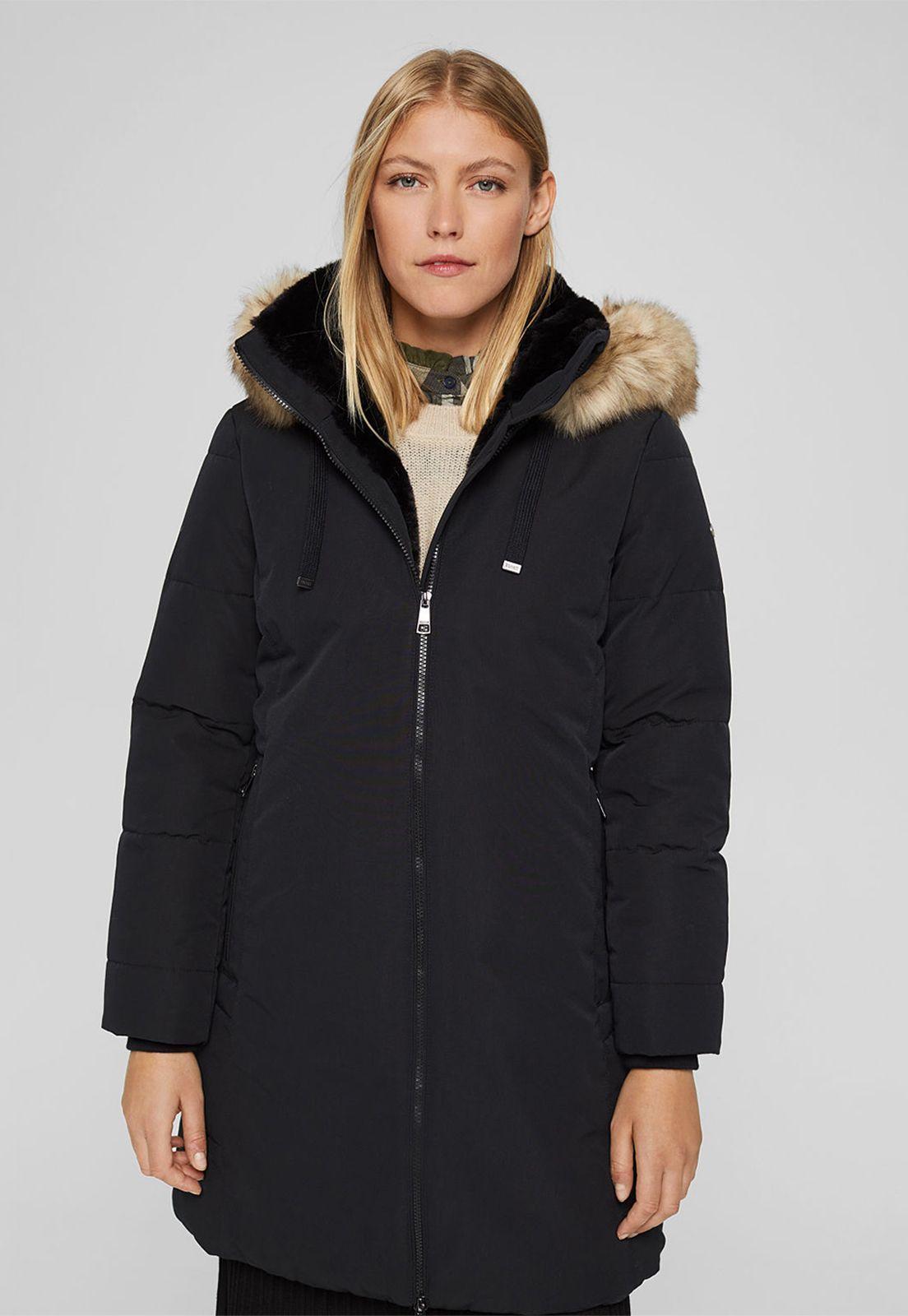 Parka Impermeable Con Pelo Sintético Esprit-0