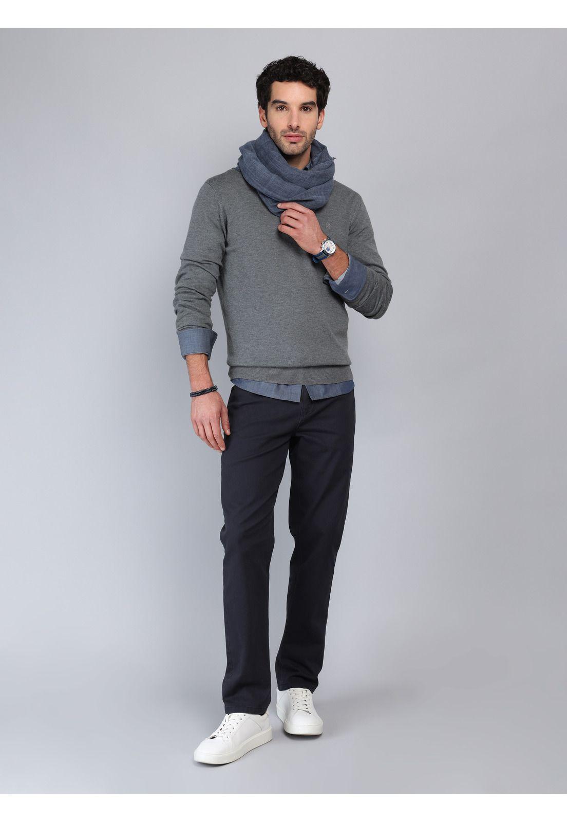 Sweater Liso Cuello V Piero Butti PBCII20GR-3