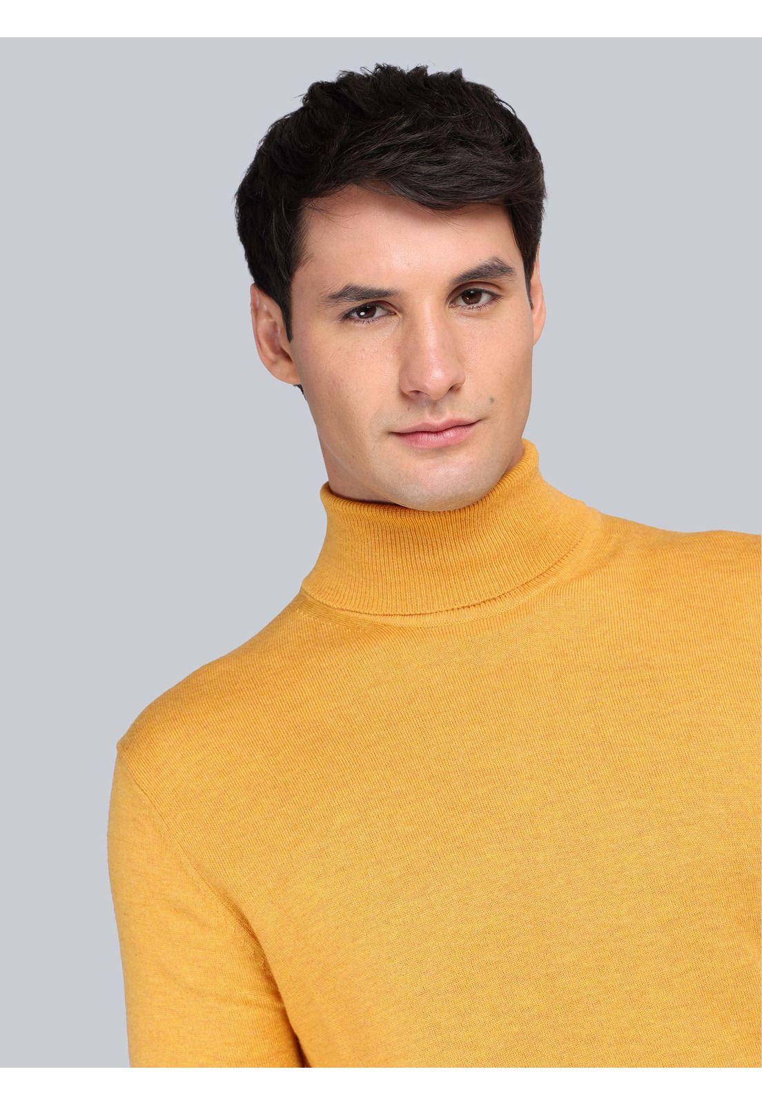 Sweater Cuello Alto Regular Fit Mostaza Arrow SW33085MT-2