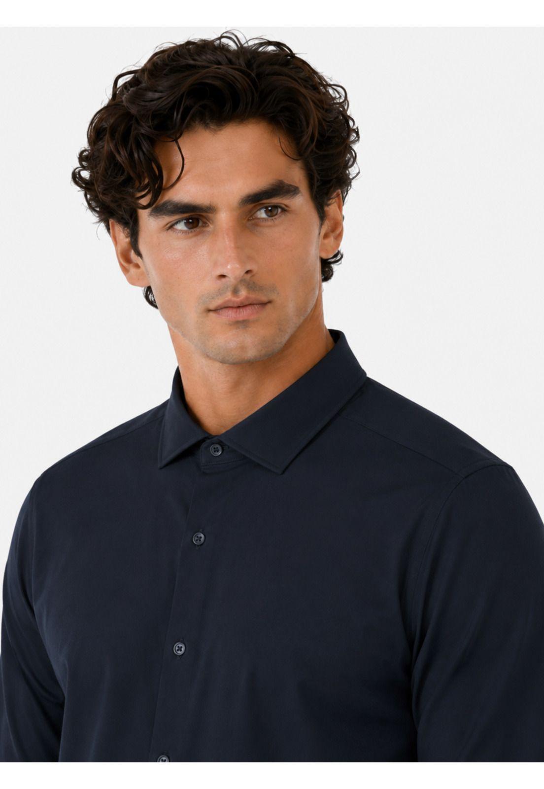 Camisa Spandex Non Iron Regular Fit Azul Marino Arrow CM34050NB-2
