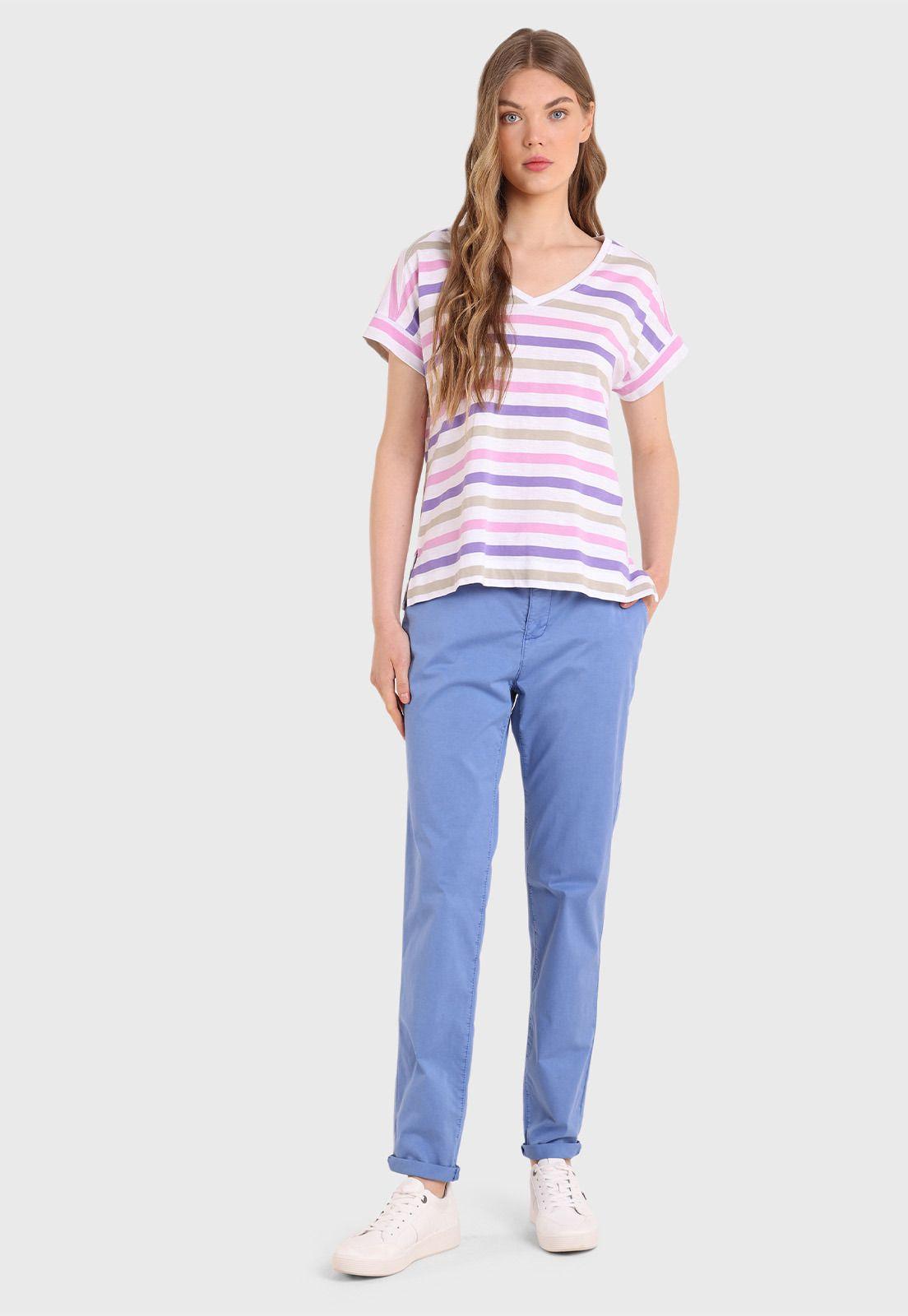 Polera De Algodón A Rayas Combinadas Mujer Esprit-0