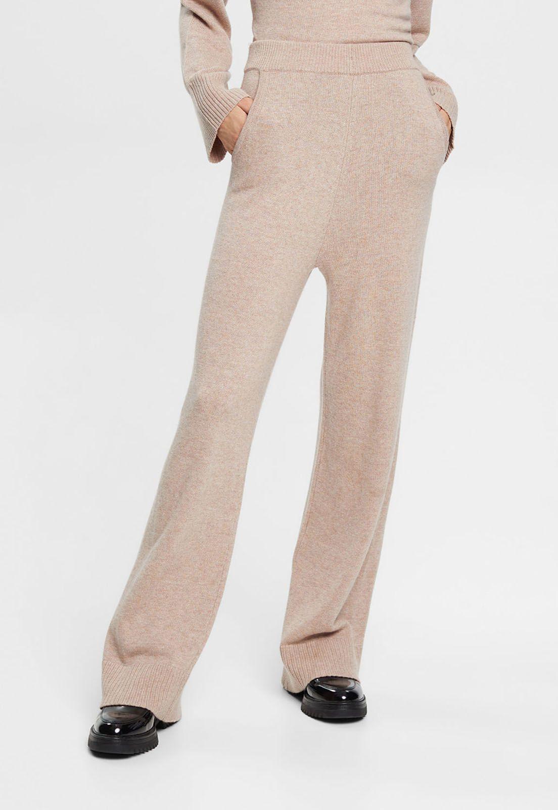 Pantalón De Punto En Mezcla De Lana Mujer Esprit-0
