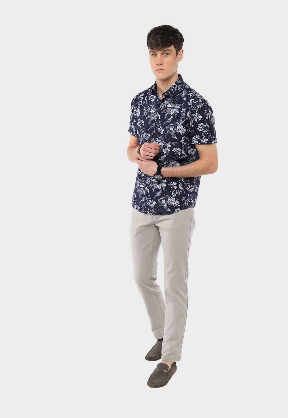 Camisa Manga Corta Print Flores Guy Laroche-4