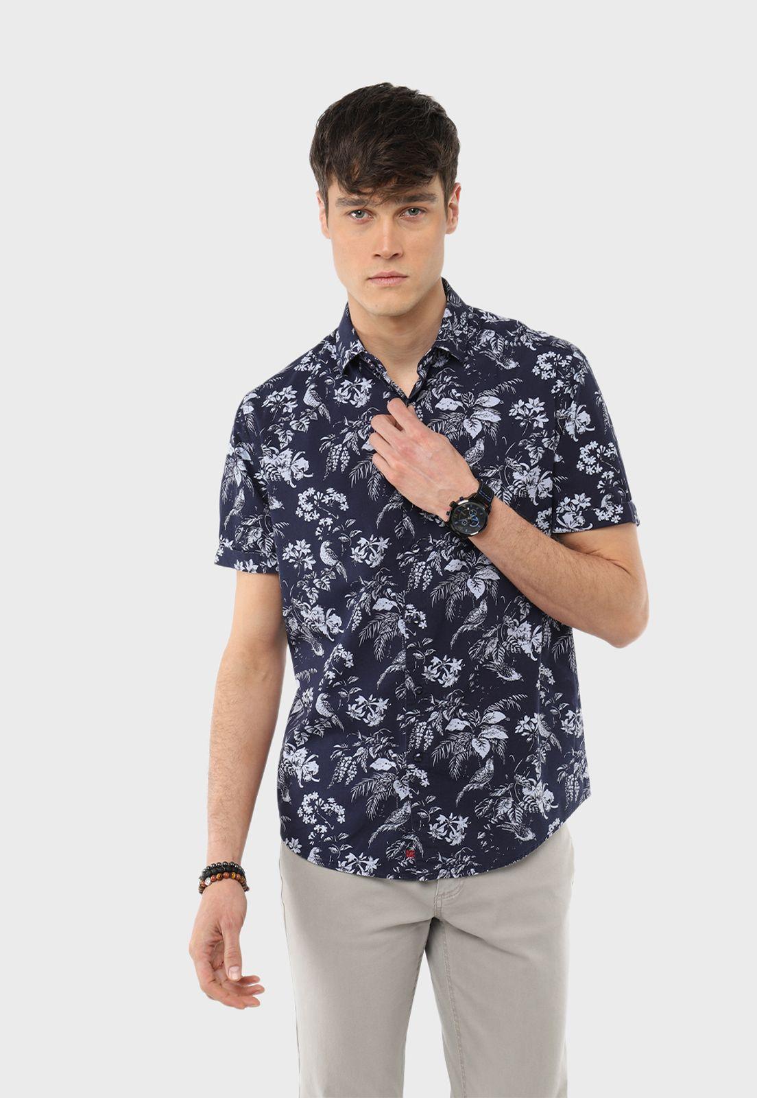 Camisa Manga Corta Print Flores Guy Laroche-0