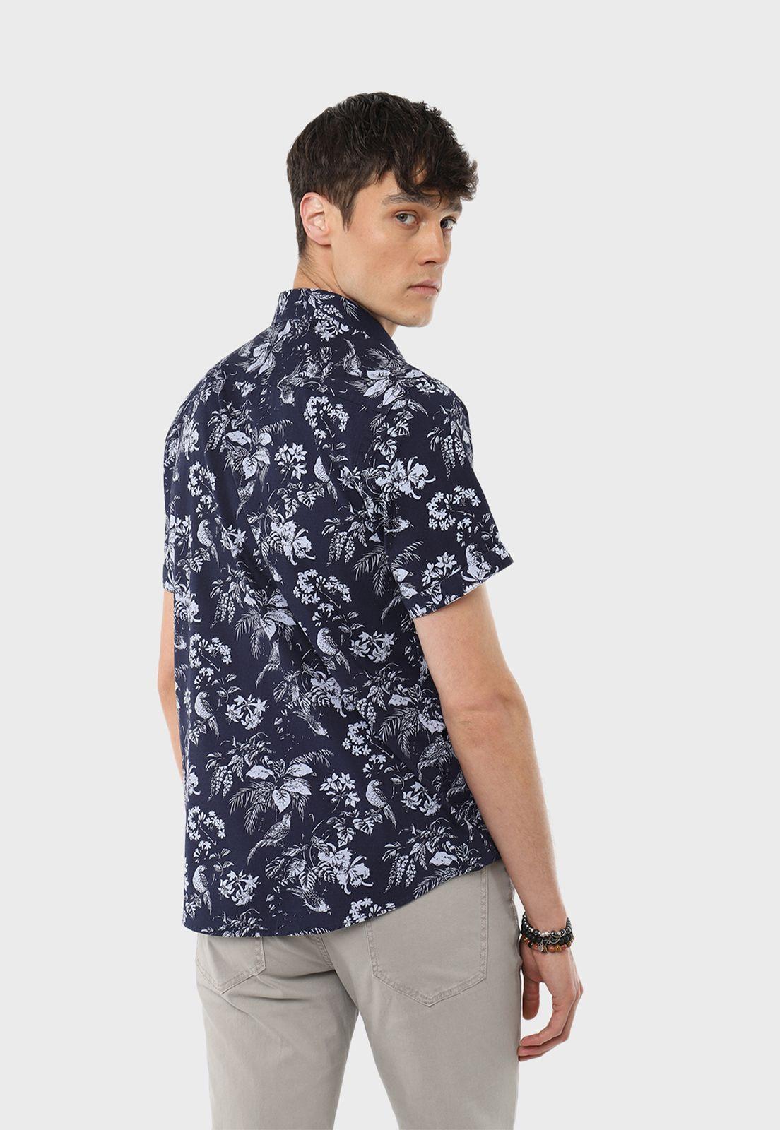 Camisa Manga Corta Print Flores Guy Laroche-1