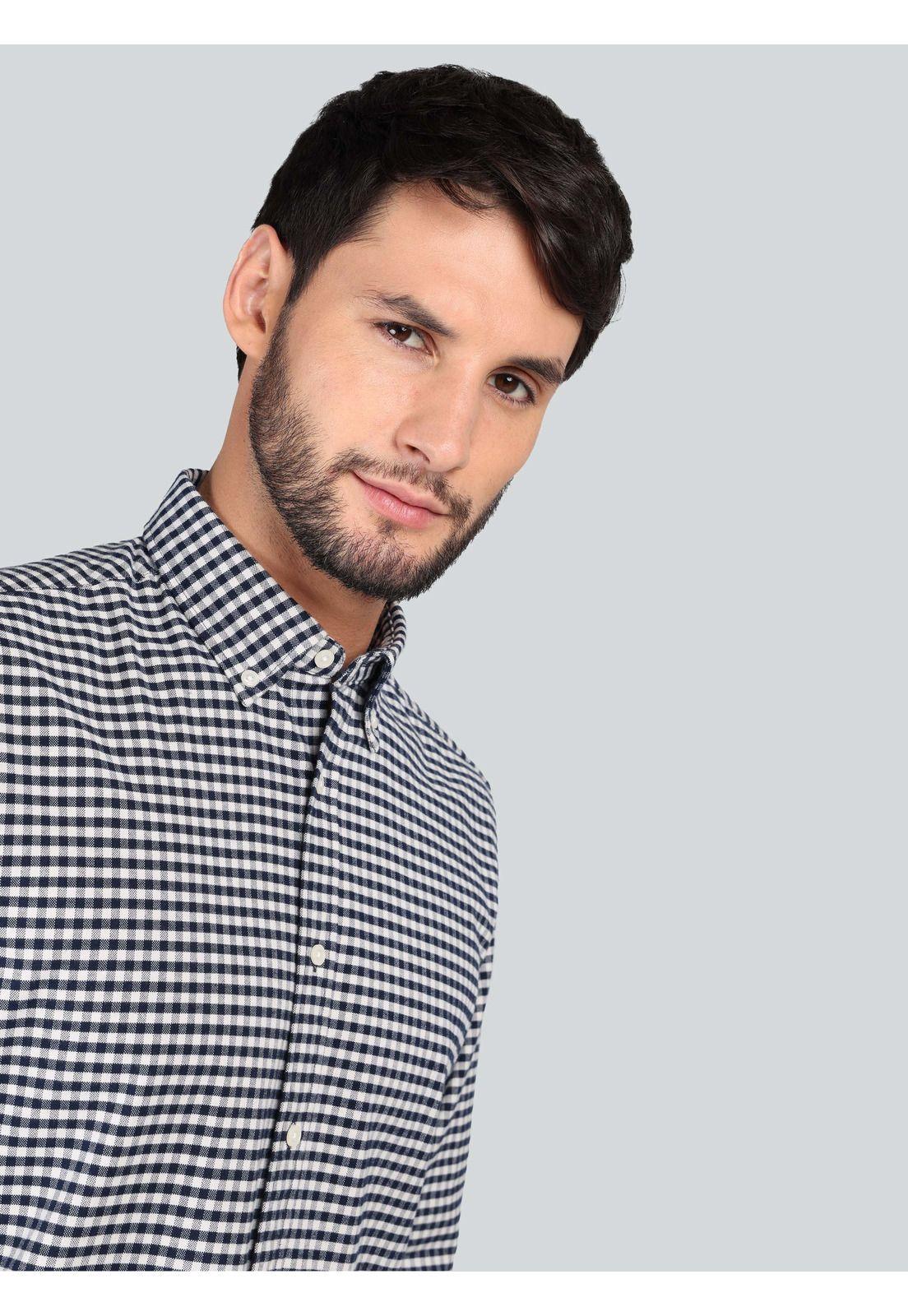 Camisa Oxford Spandex Regular Fit Azul Arrow CM33015AZ-2