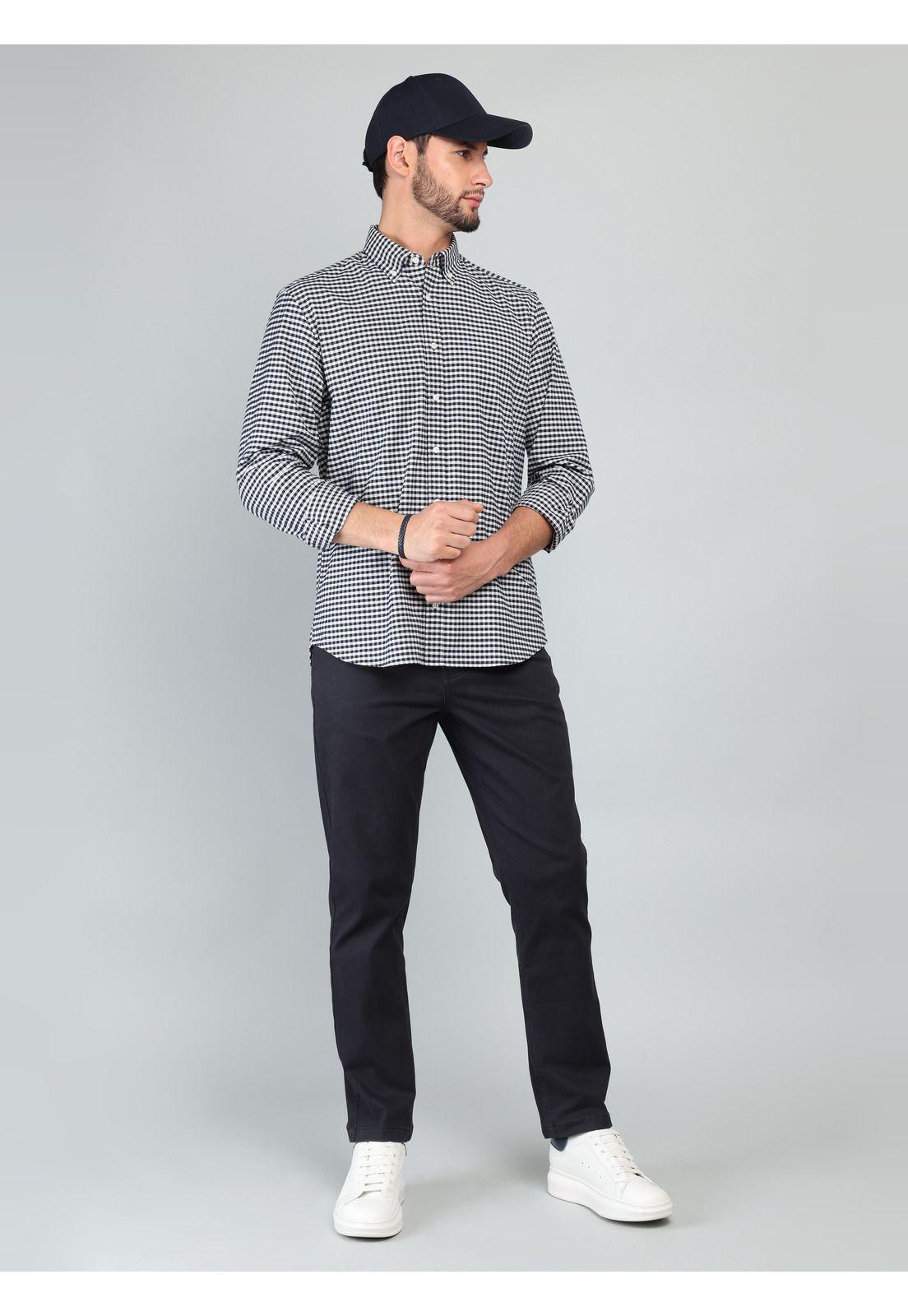 Camisa Oxford Spandex Regular Fit Azul Arrow CM33015AZ-3