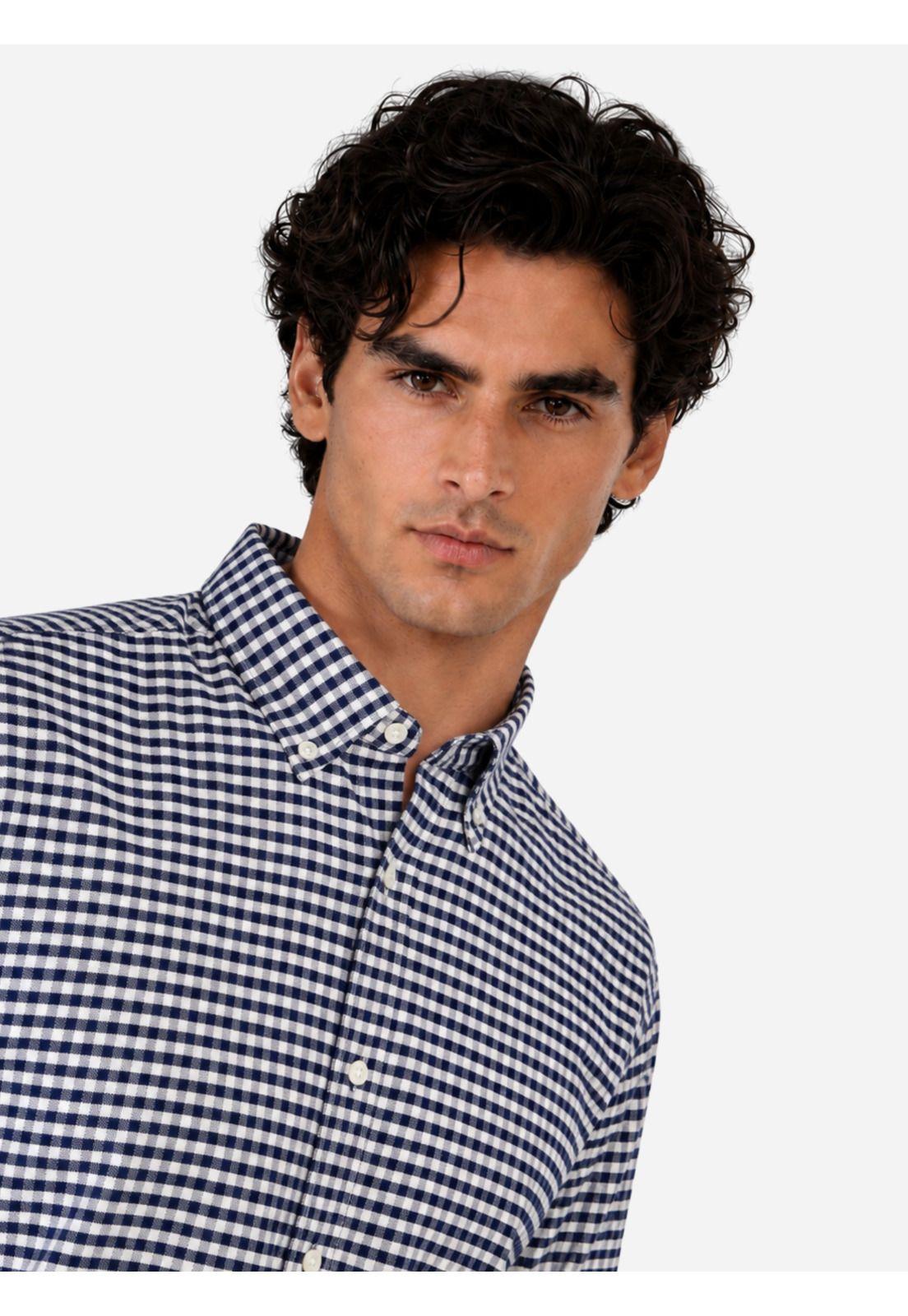 Camisa Oxford Spandex Regular Fit Azul Arrow CM33015AZ-2