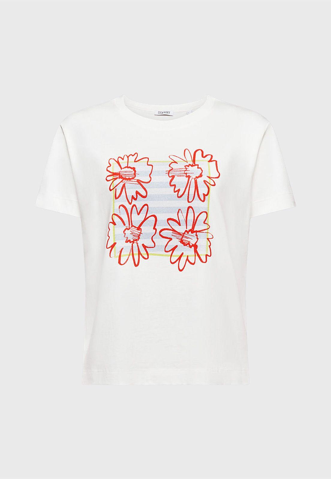 Polera Estampada De Algodón Mujer Esprit 014EE1K334-4
