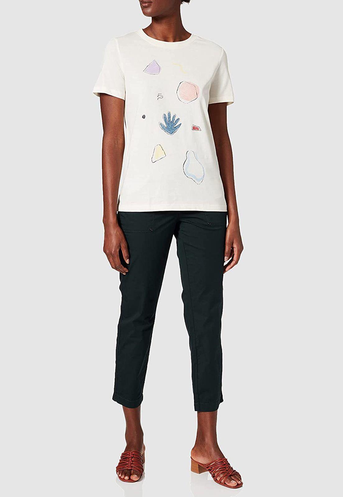 Polera Mujer Manga Corta Estampada Esprit Azul marino-0