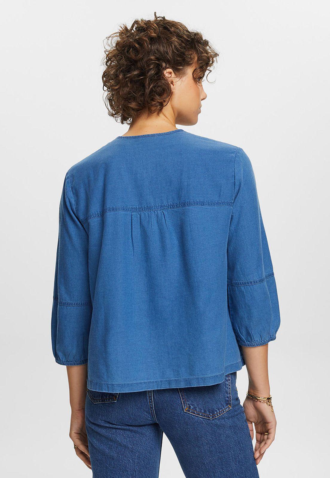 Blusa En Sarga De Algodón Mujer Esprit-1