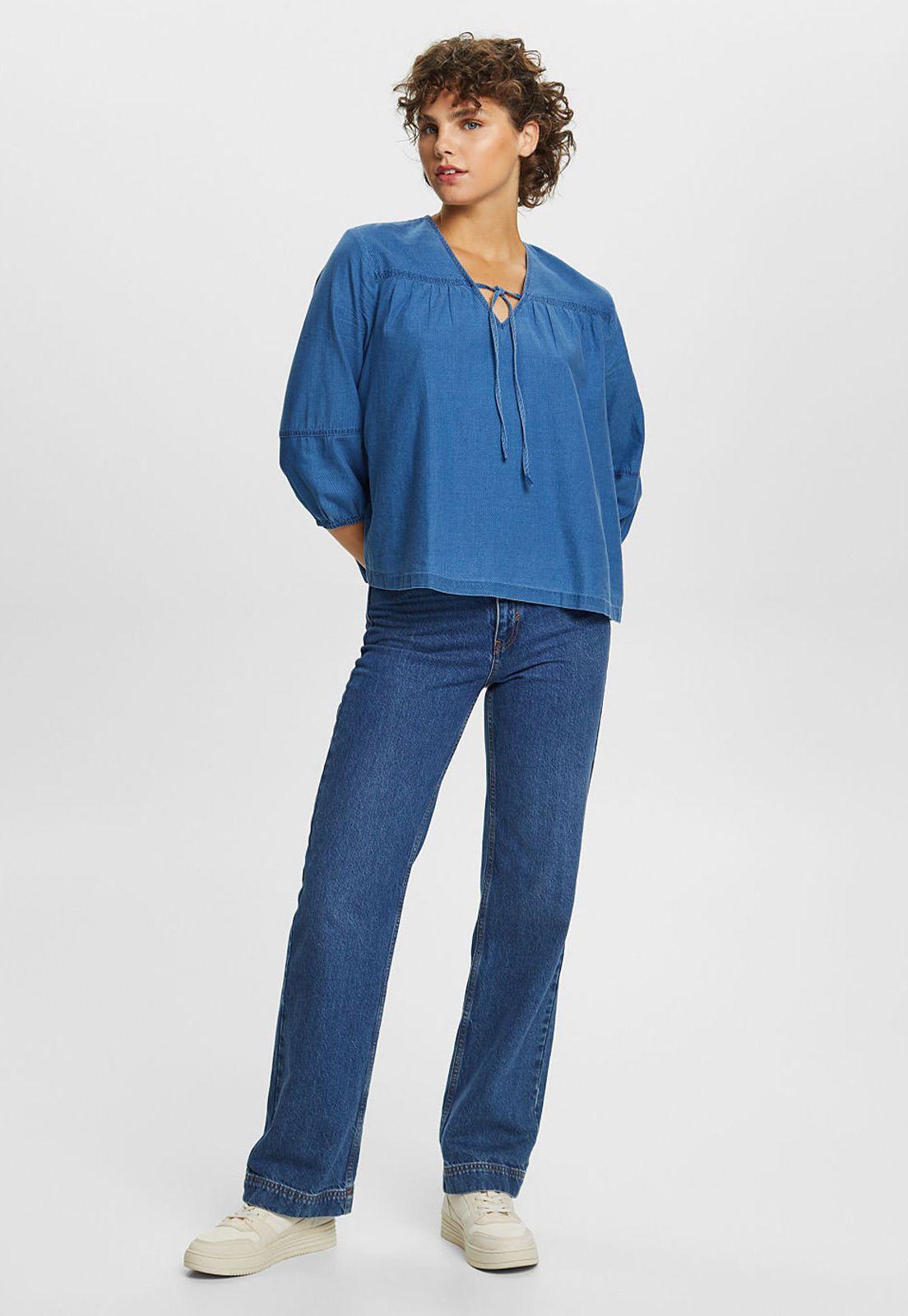 Blusa En Sarga De Algodón Mujer Esprit-2