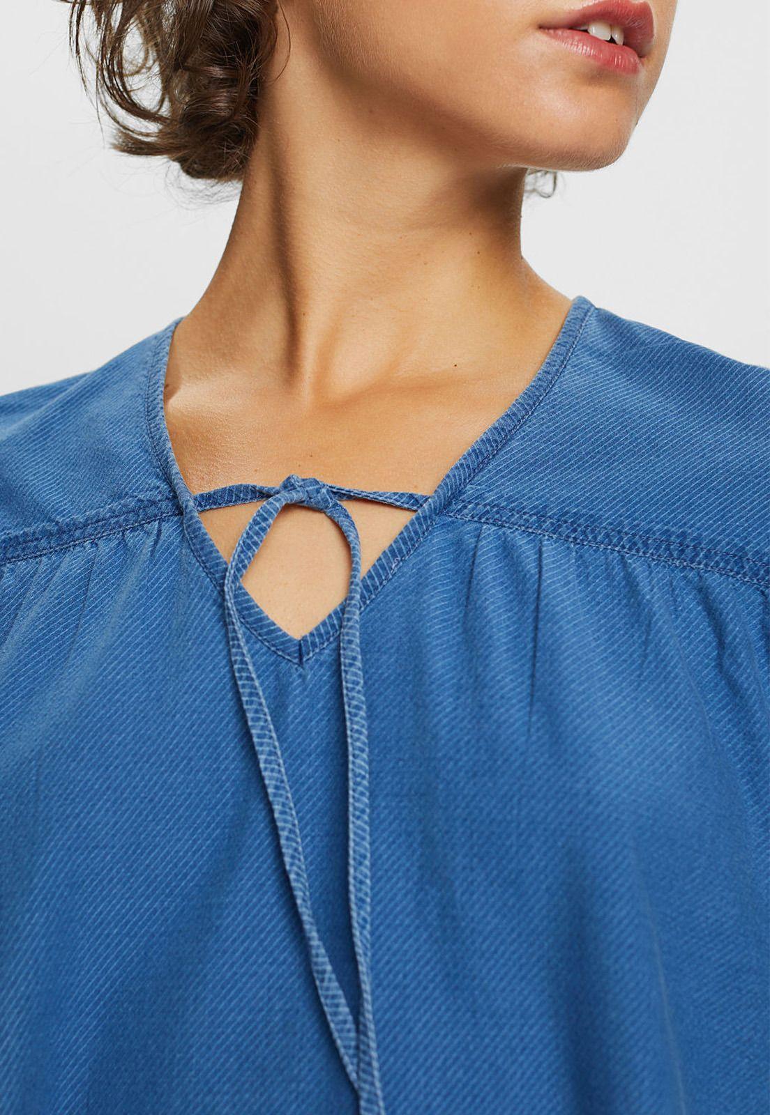 Blusa En Sarga De Algodón Mujer Esprit-3