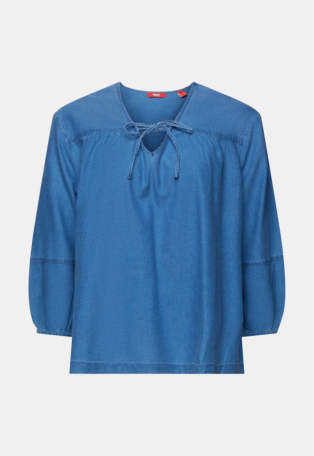Blusa En Sarga De Algodón Mujer Esprit-4
