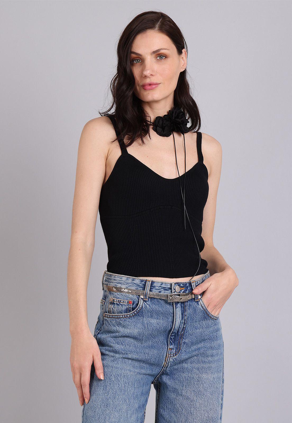 Top Tejido Acanalado Mujer Soviet SPOM608NE-0