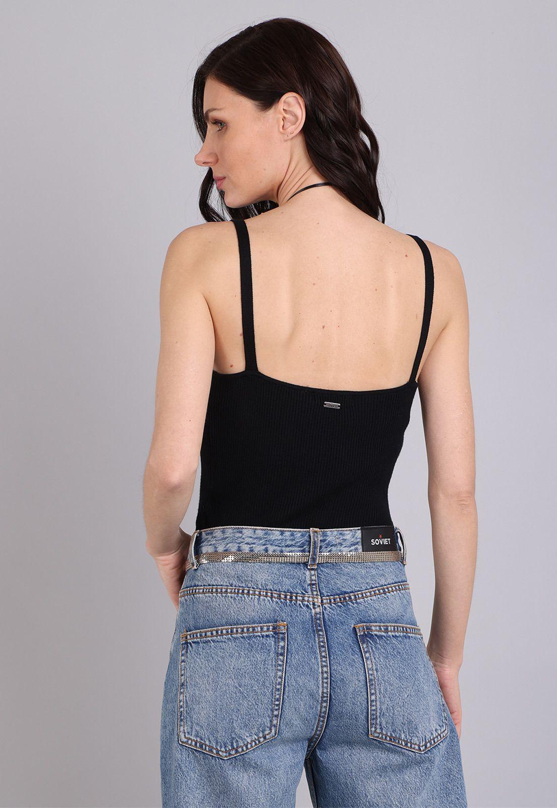 Top Tejido Acanalado Mujer Soviet SPOM608NE-1
