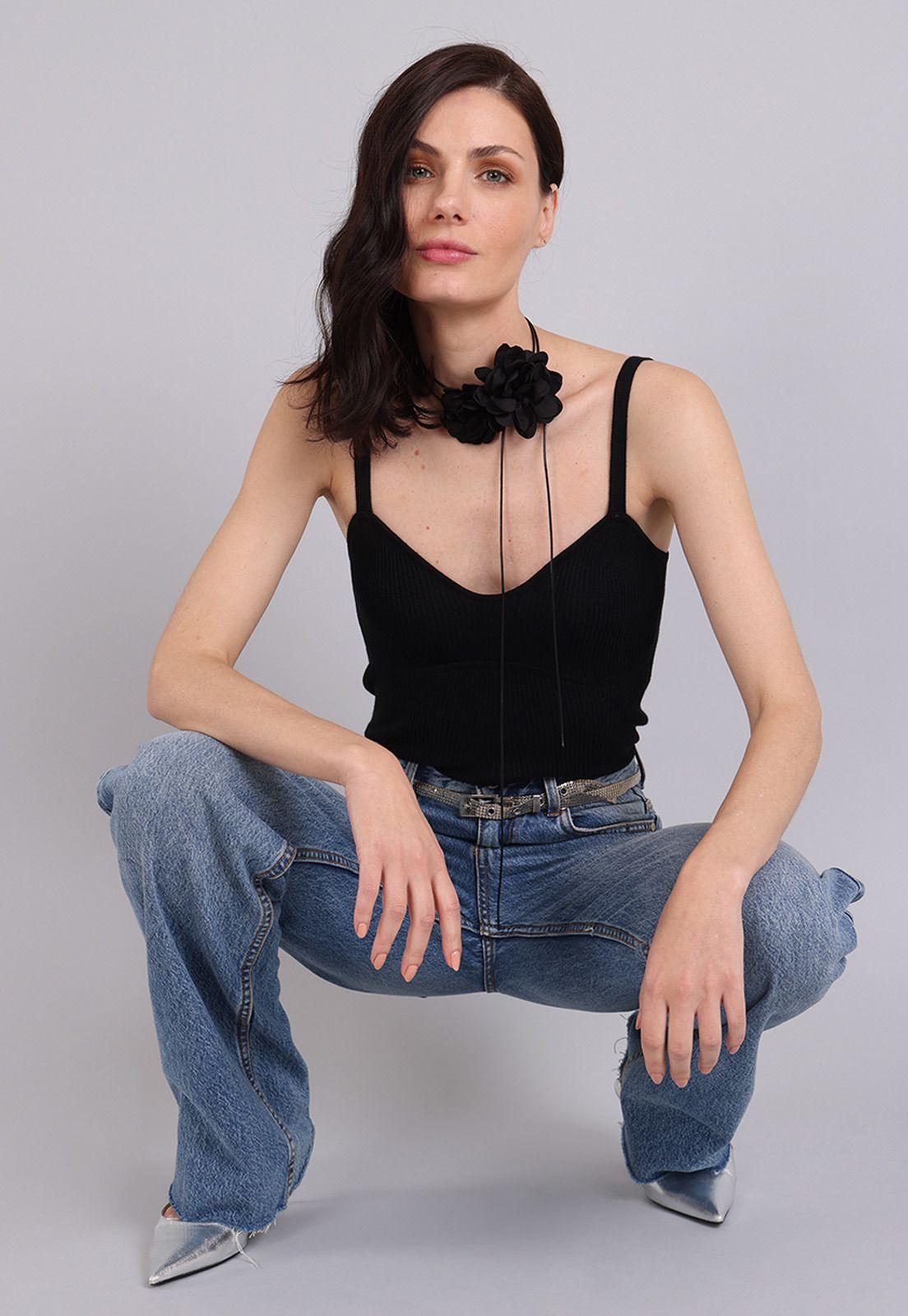 Top Tejido Acanalado Mujer Soviet SPOM608NE-2