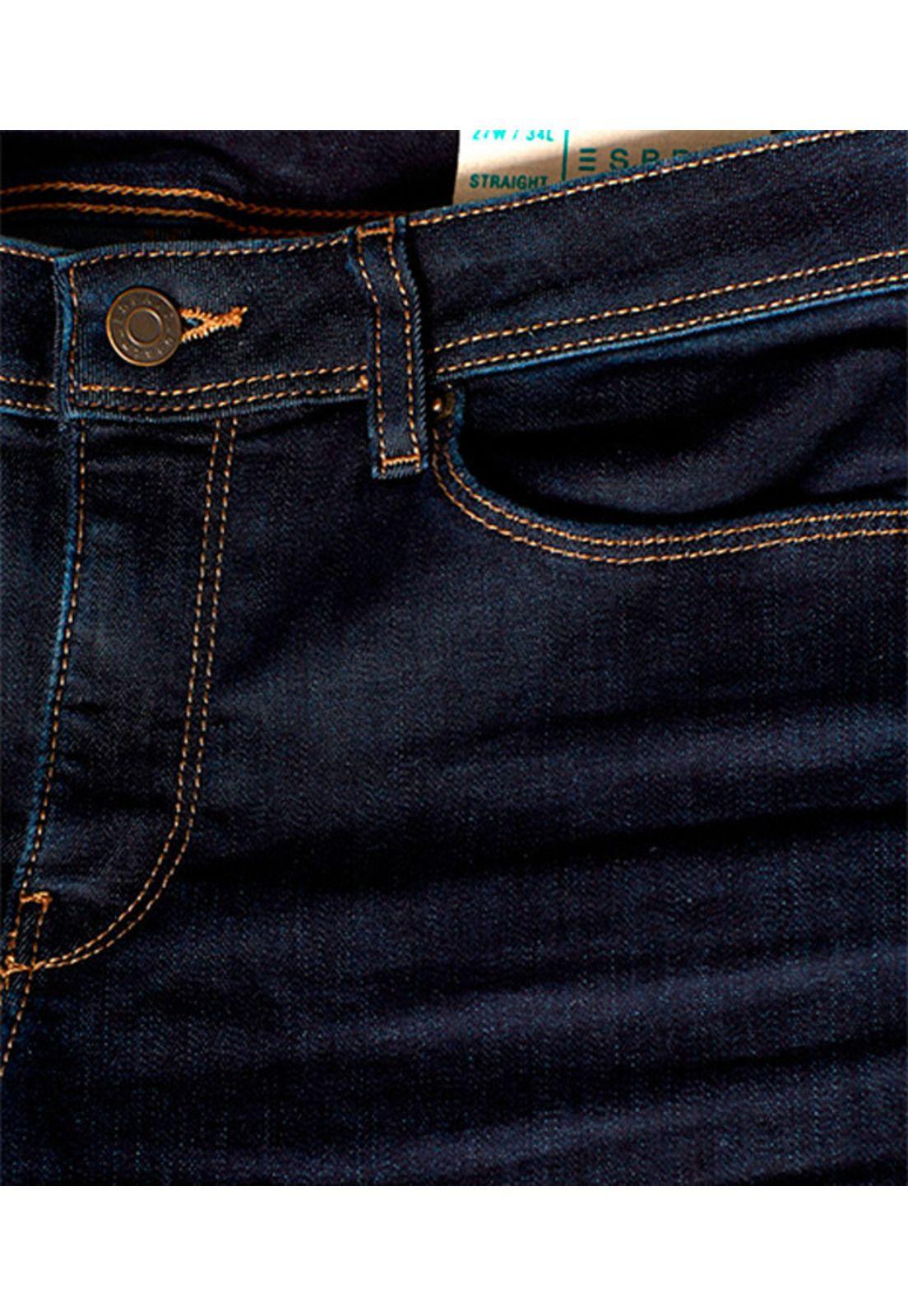 Jeans straight medium rise con algodón ecológico-1