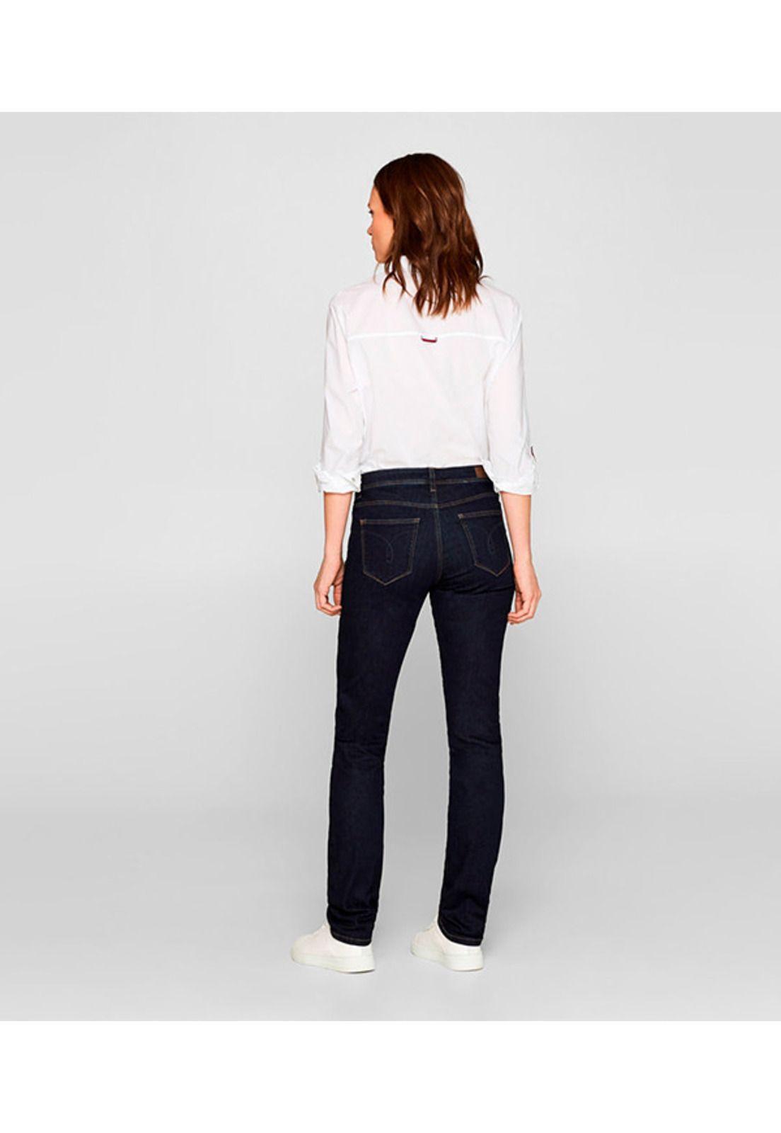 Jeans straight medium rise con algodón ecológico-2