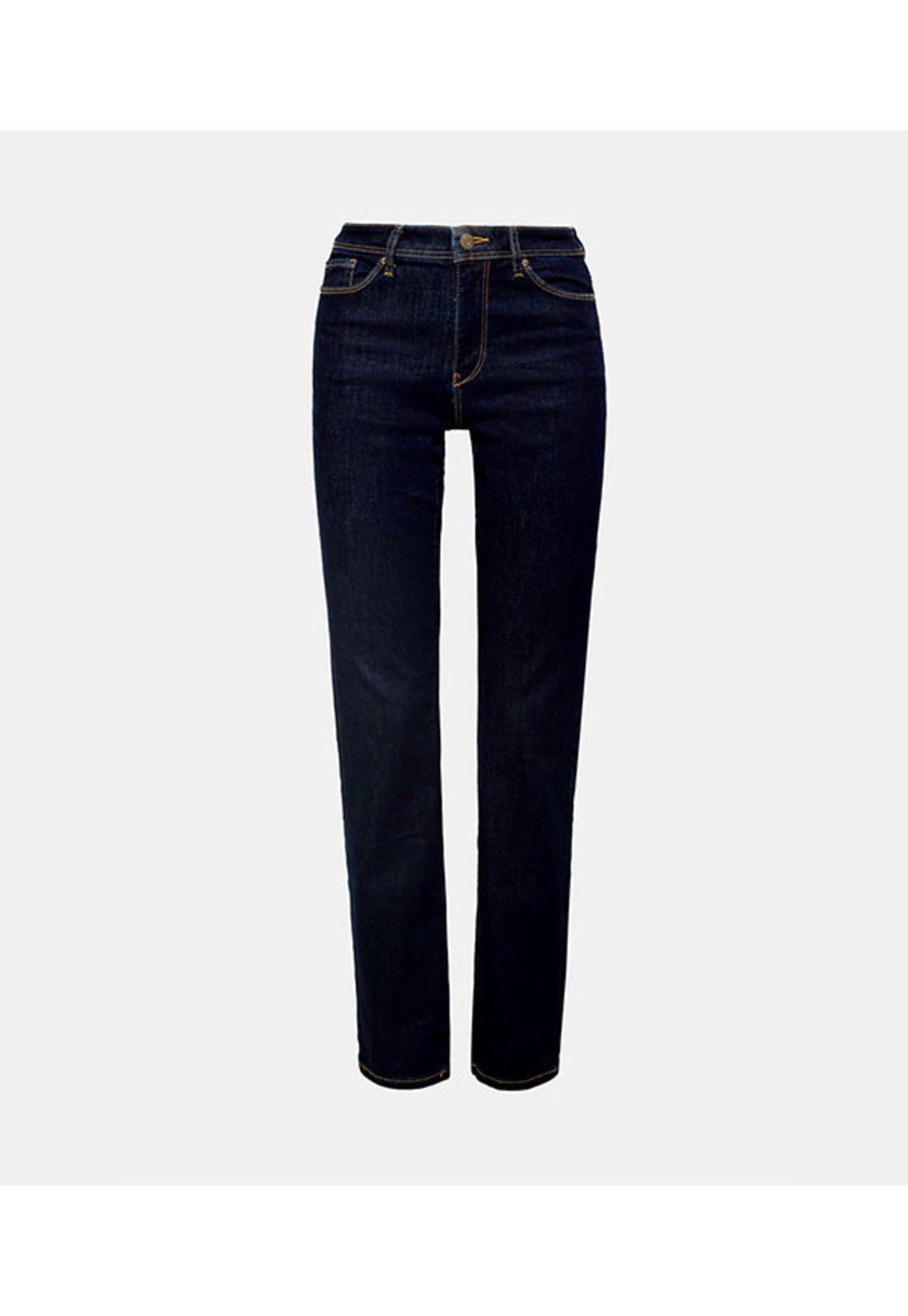 Jeans straight medium rise con algodón ecológico-3