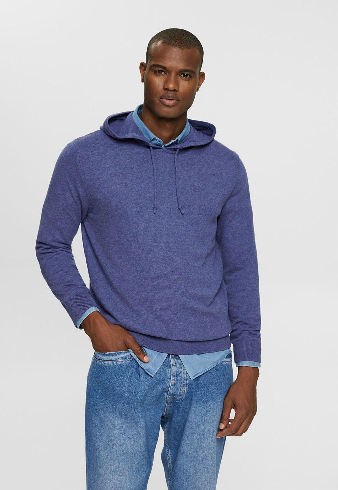 Sweater Con Capucha Hombre Esprit Azul cielo-0