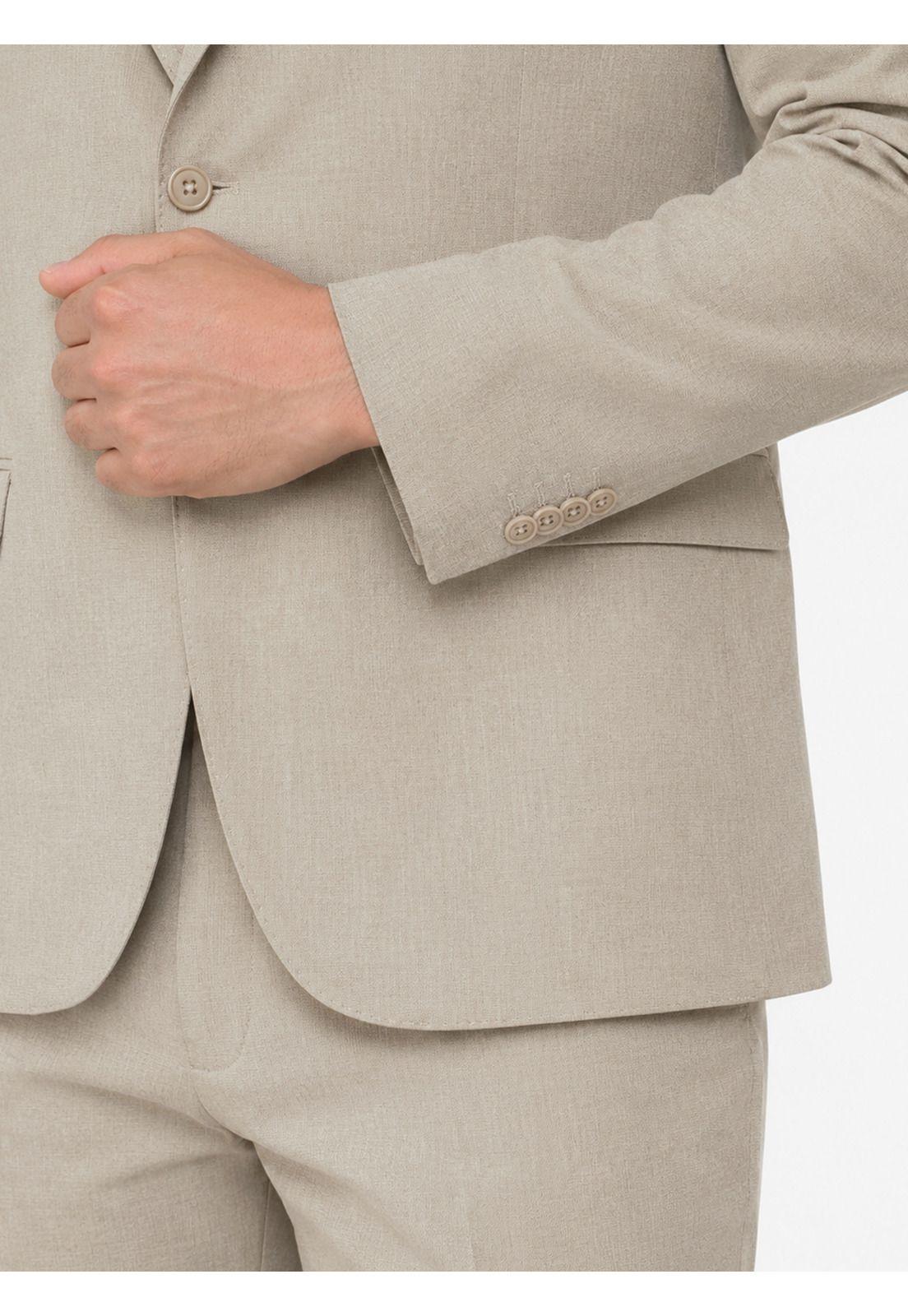 Traje Poli Viscosa Spandex Tailored Fit Beige Arrow AM3413BE-4