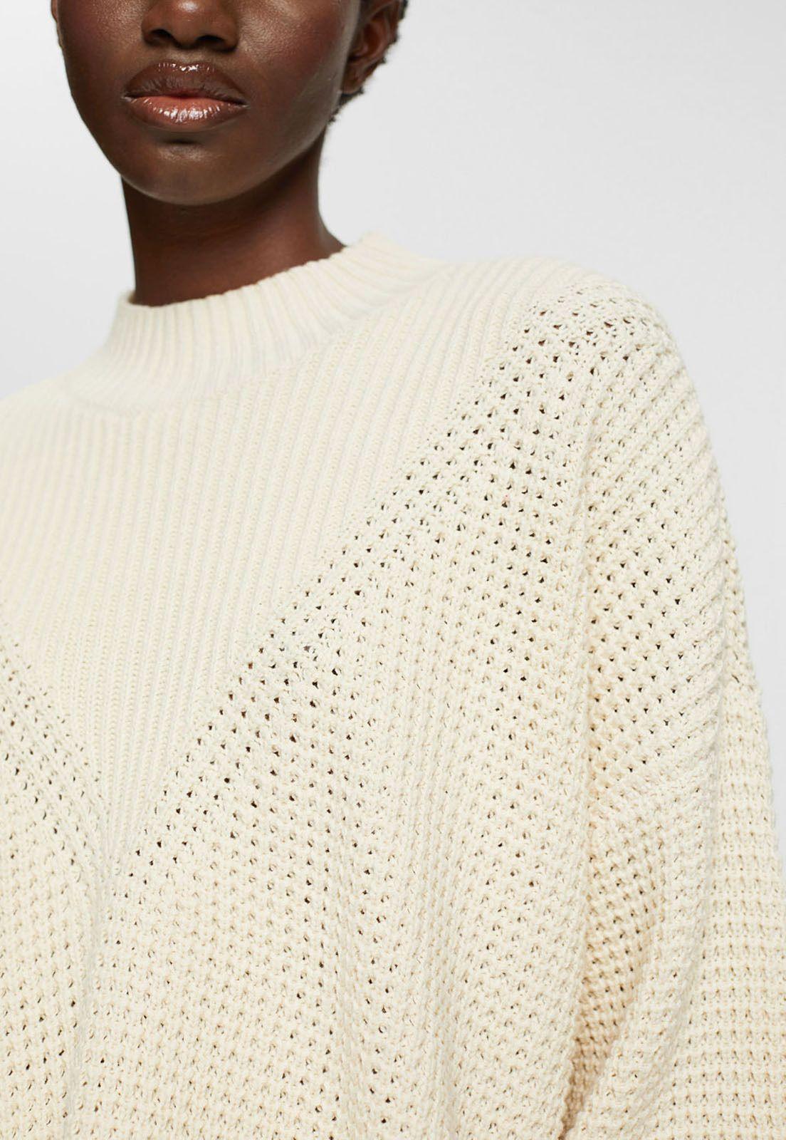 Sweater de punto con cuello alto holgado Mujer Esprit-2