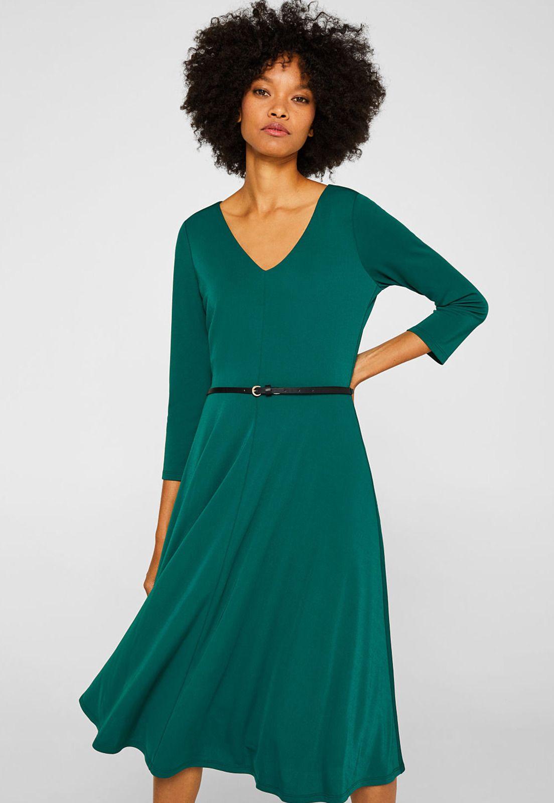 Vestido Midi Con Cinturón Esprit-0