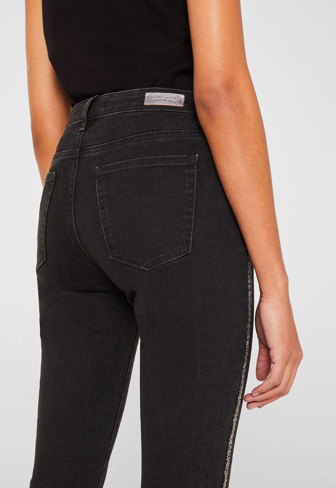 Jeans Mujer Slim Medium Rise Con Rayas Laterales  Esprit-1