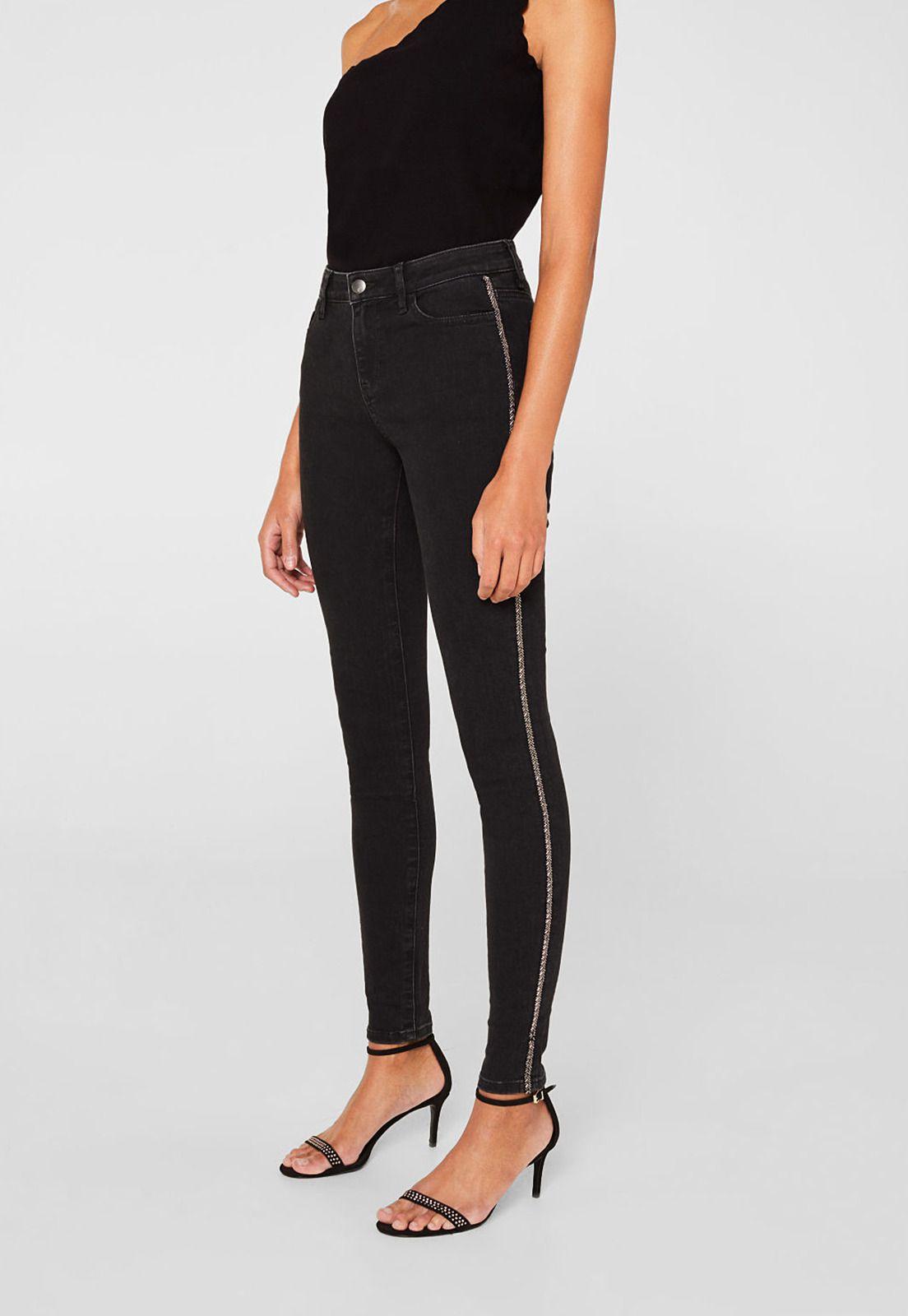 Jeans Mujer Slim Medium Rise Con Rayas Laterales  Esprit-2