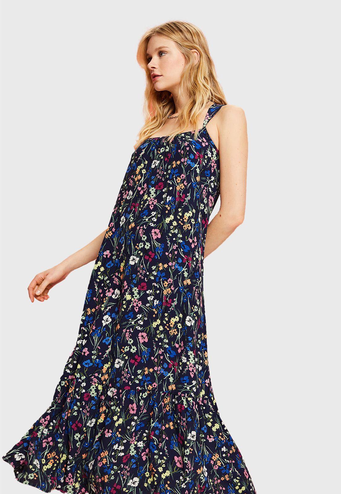 Vestido Midi Con Estampado Mujer Esprit-0