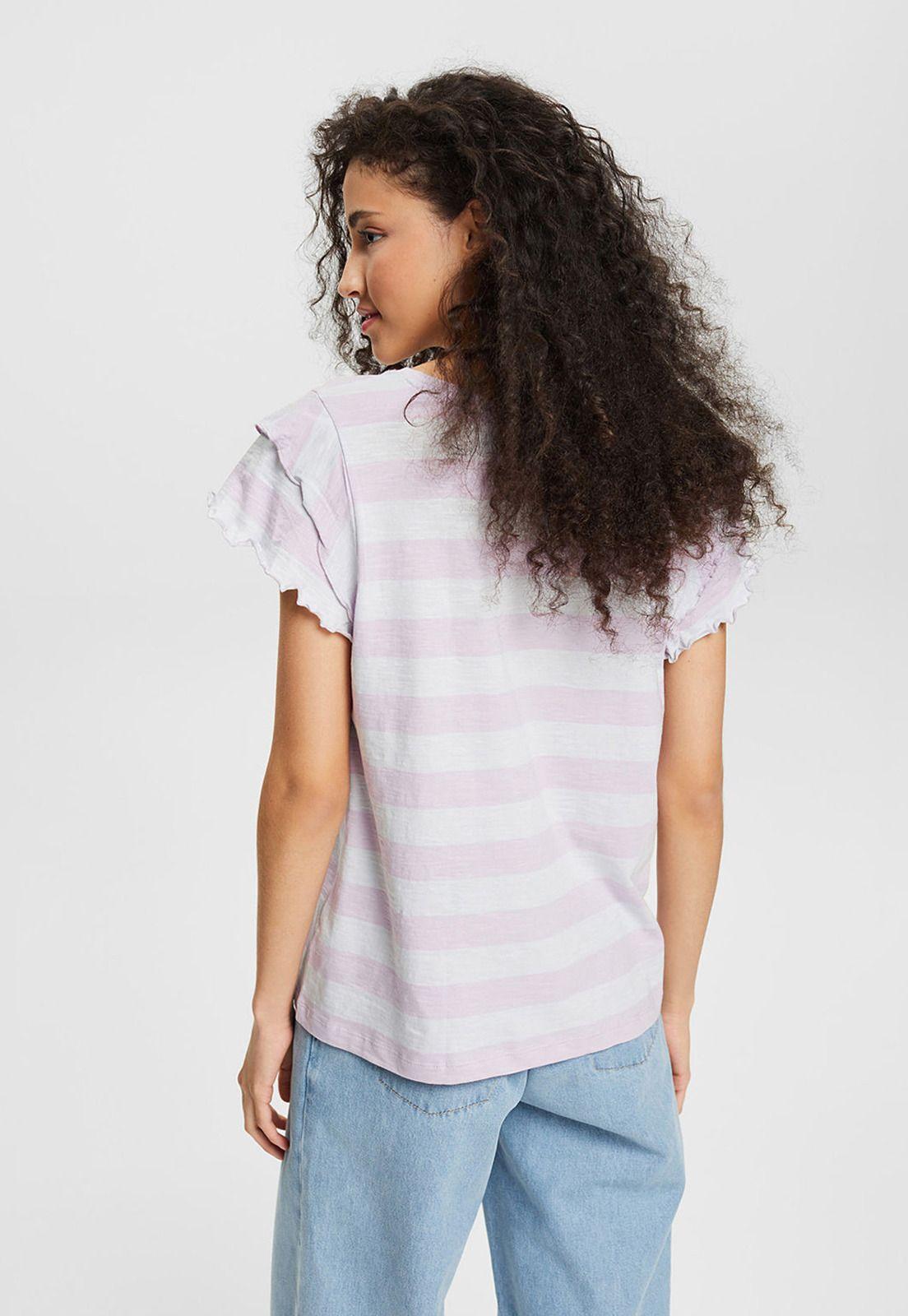 Polera A Rayas Con Mangas Avolantadas Esprit 062EE1K321-1