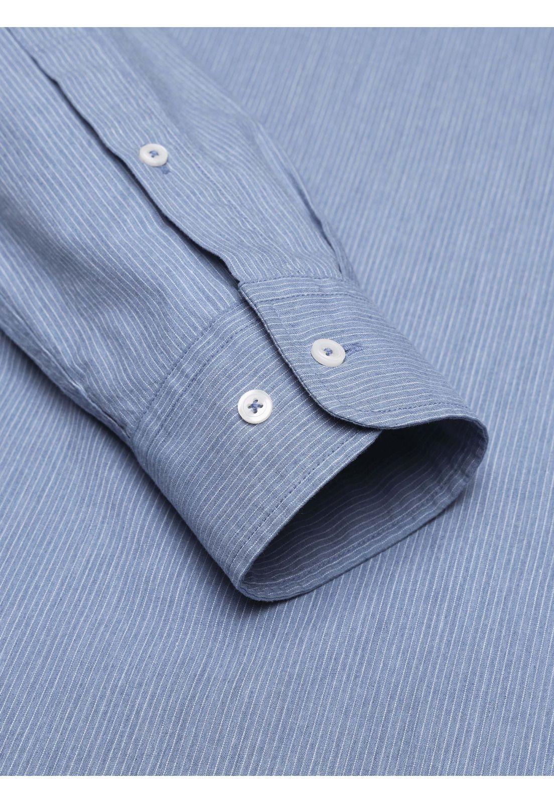 Camisa A Rayas Regular Fit Denim Arrow CM34031DE-5