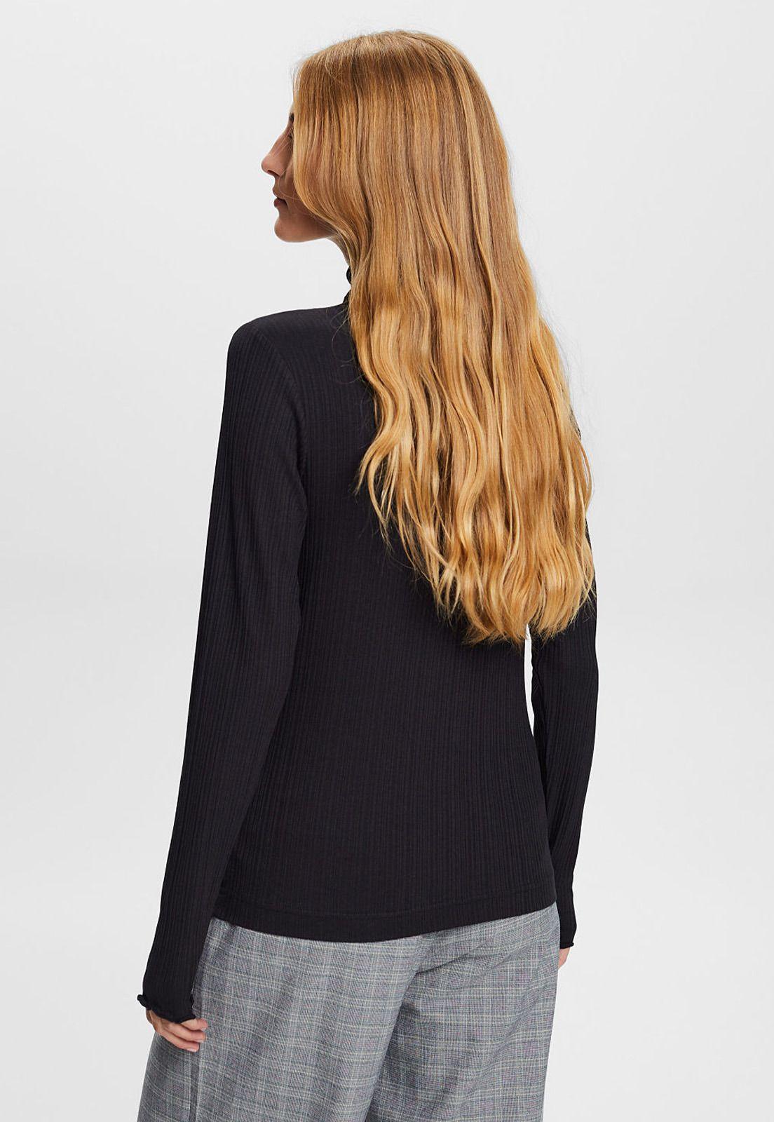 Polera de punto con cuello alto Mujer Esprit-1