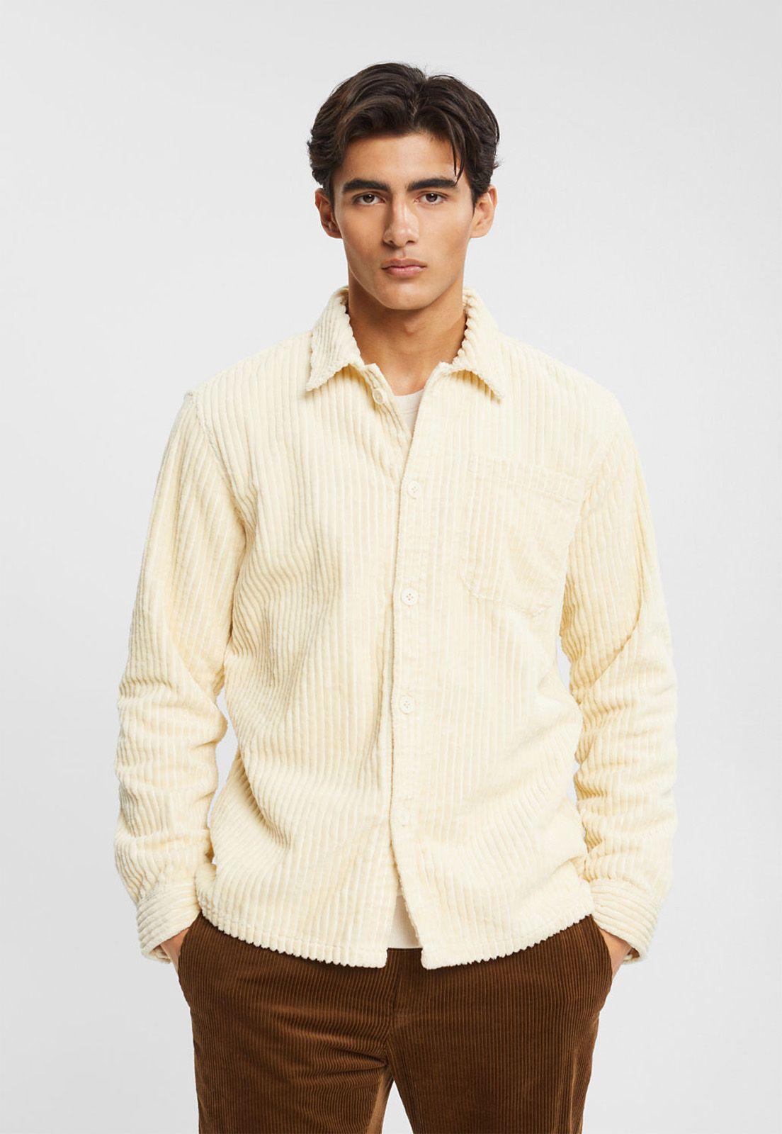 Camisa De Pana Con Rayas Anchas Hombre Esprit-0