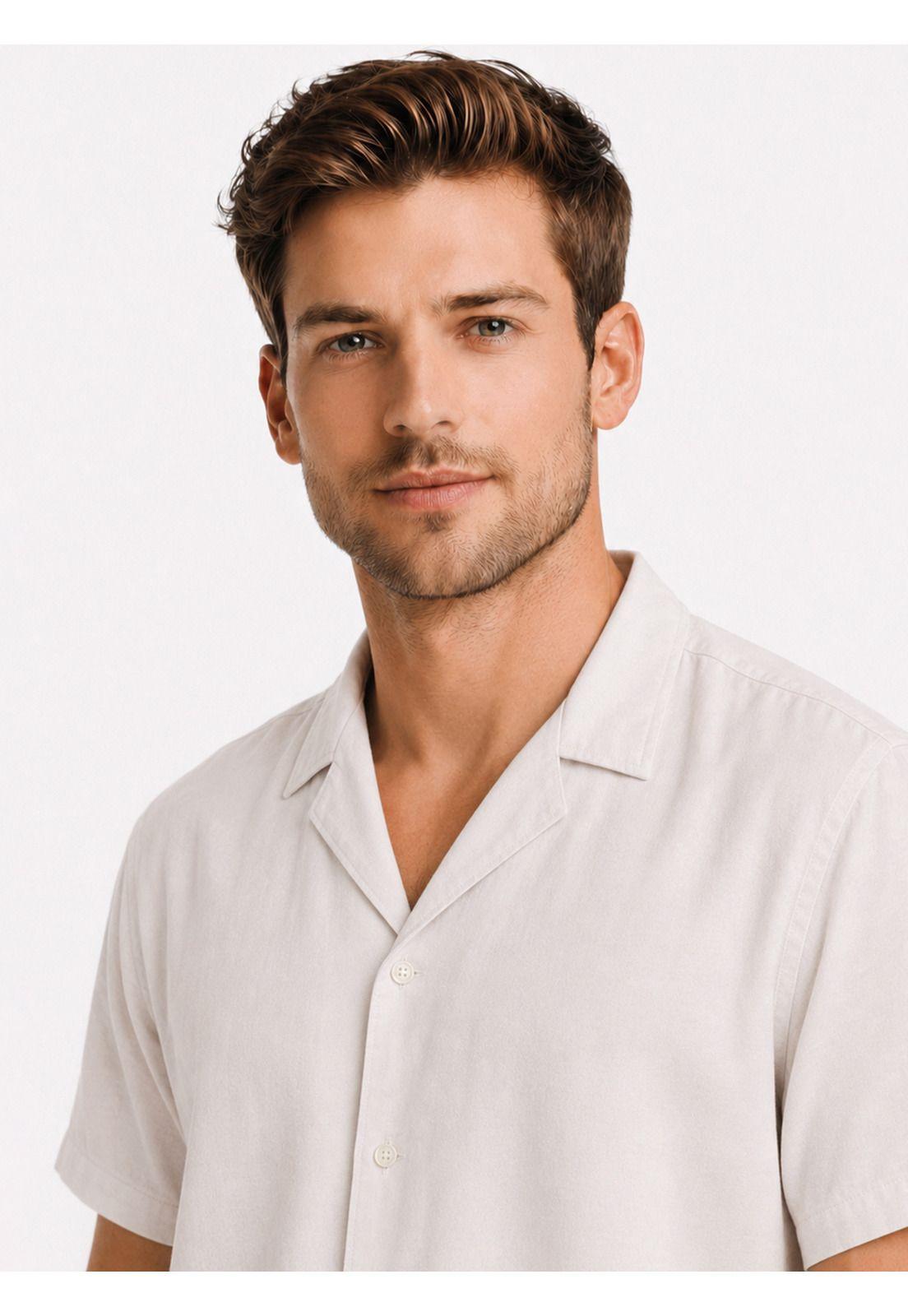 Camisa Lyocell Lino Regular Fit Beige Arrow CM34061BE-2