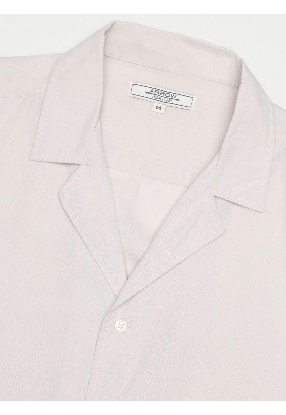 Camisa Lyocell Lino Regular Fit Beige Arrow CM34061BE-4