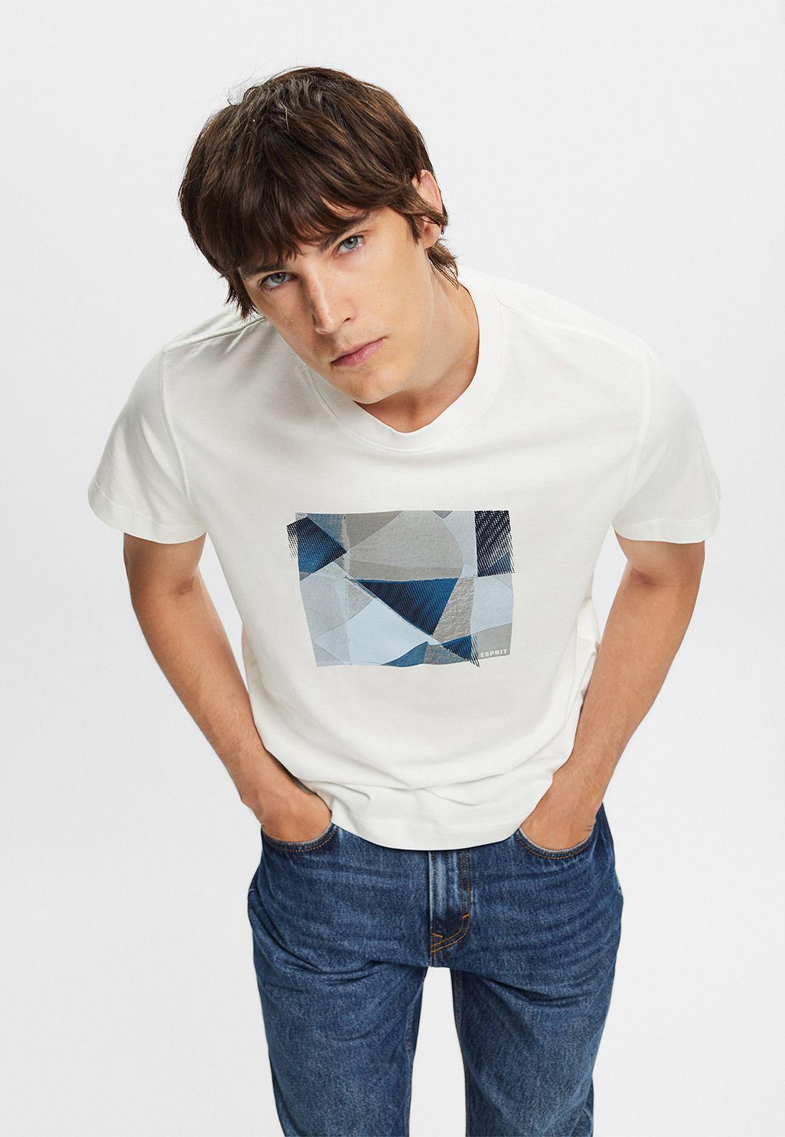 Polera Manga Corta Cuello Redondo Con Estampado Hombre Esprit-0