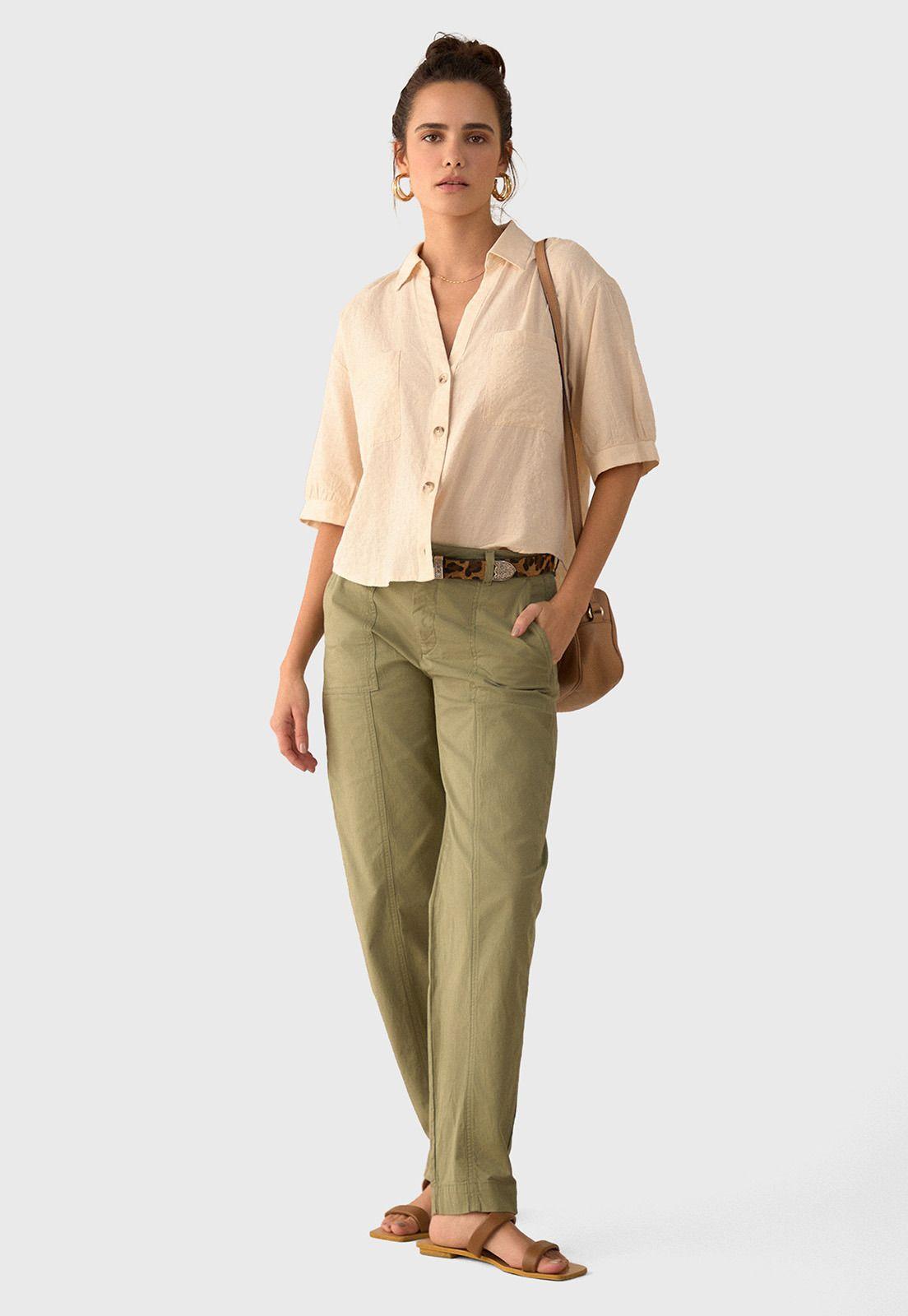 Pantalón Recto estilo militar Mujer Esprit 631G016-0