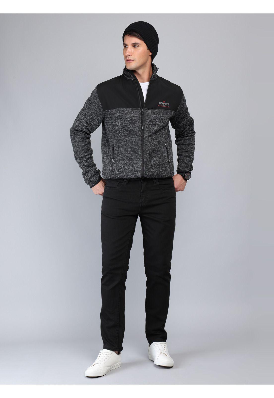 Pantalón Stone Wash Spandex Regular Fit Negro Soviet SCIB050NE-3