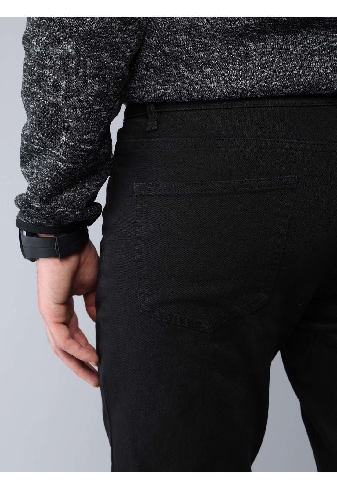 Pantalón Stone Wash Spandex Regular Fit Negro Soviet SCIB050NE-4