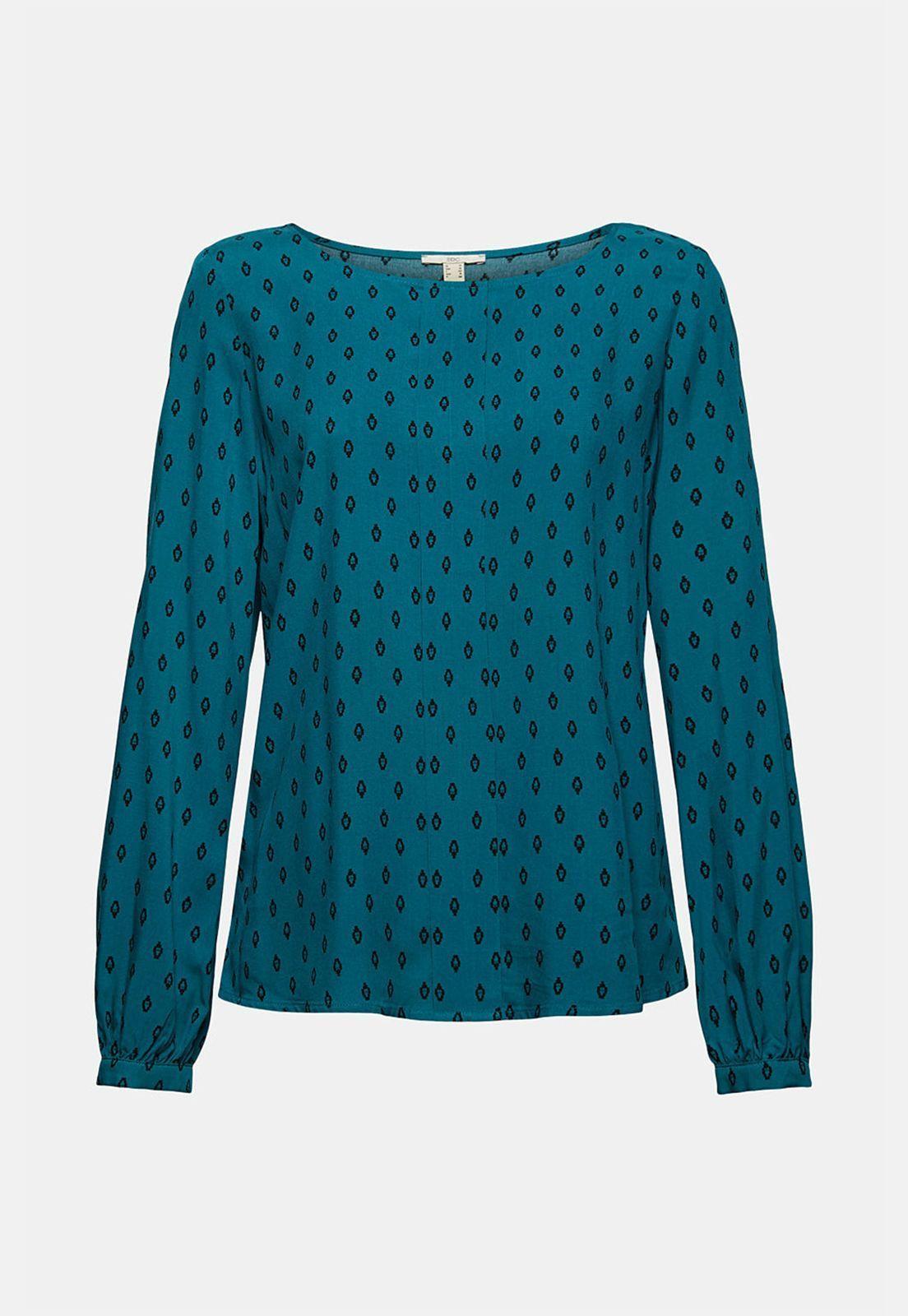 Blusa Estampada En Lenzing™ Ecovero™ Esprit Eco Negro-3