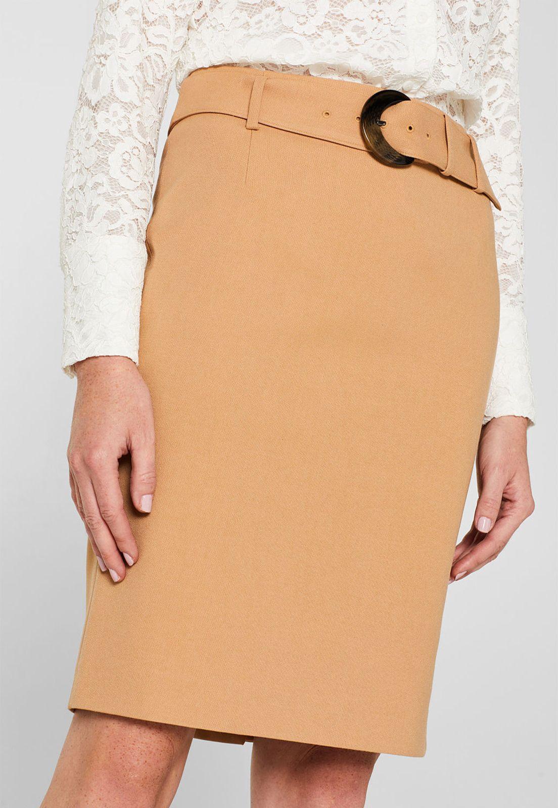 Falda Midi Con Cinturón Esprit-2