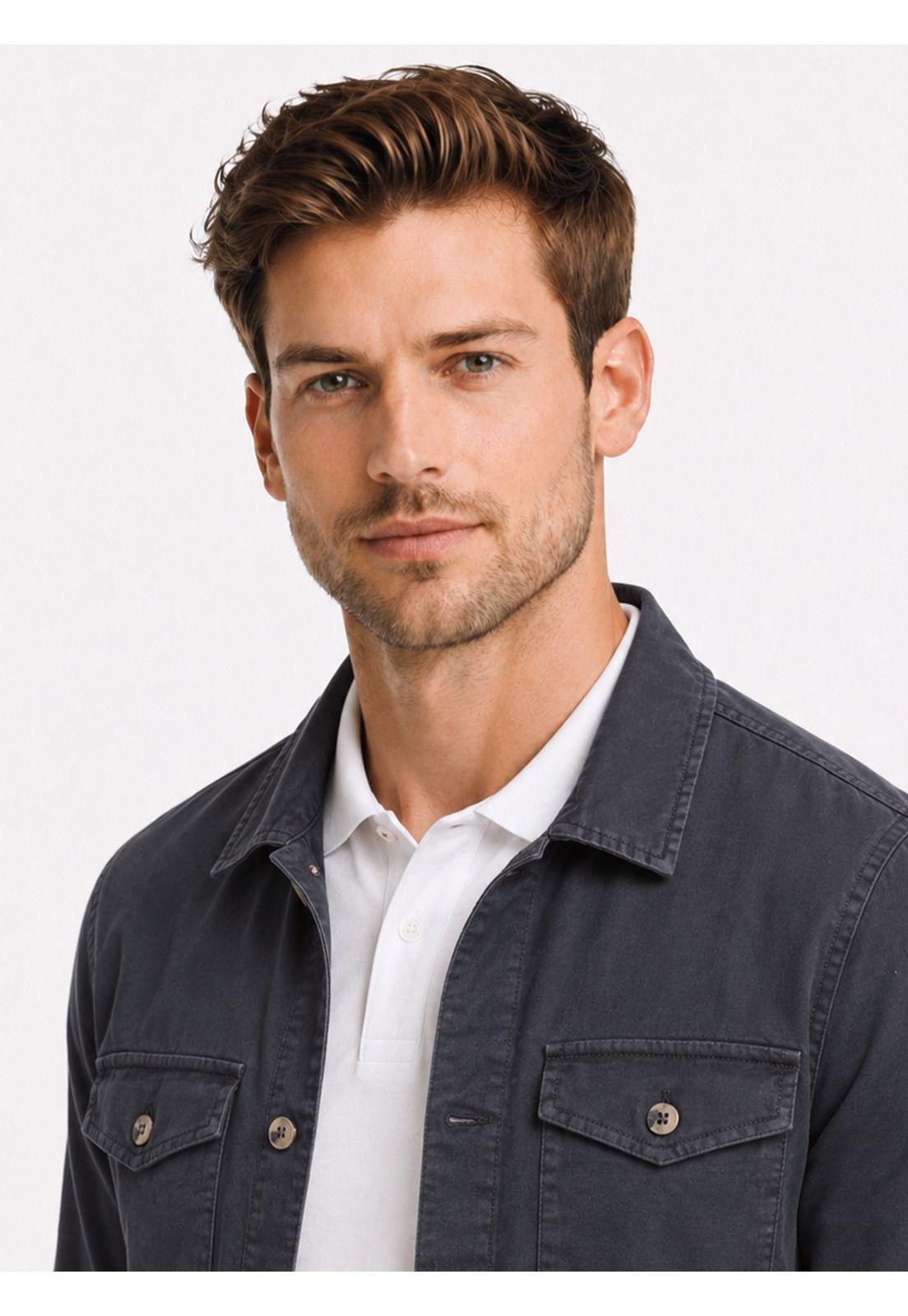 Sobrecamisa Lisa Regular Fit Azul Marino Arrow CM34054NB-2