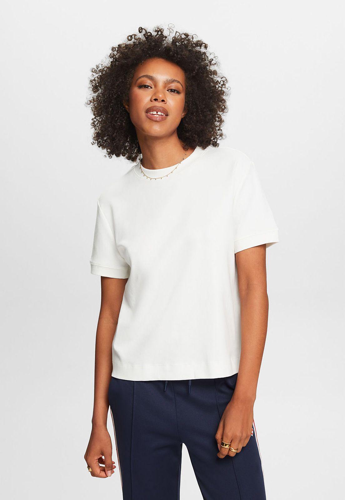 Polera Manga Corta Y Cuello Redondo Mujer Esprit 034EE1K340-0