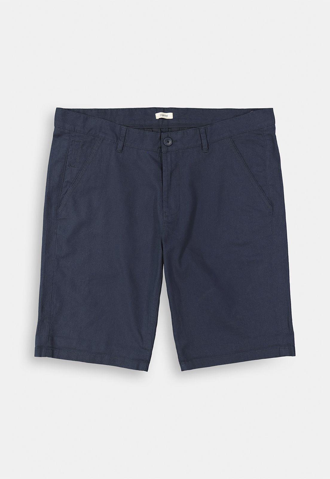 Shorts Hombre En Mezcla De Materiales Esprit Azul oscuro-0